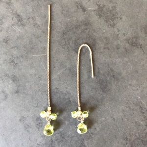 Pale Green Crystal Drop Earrings